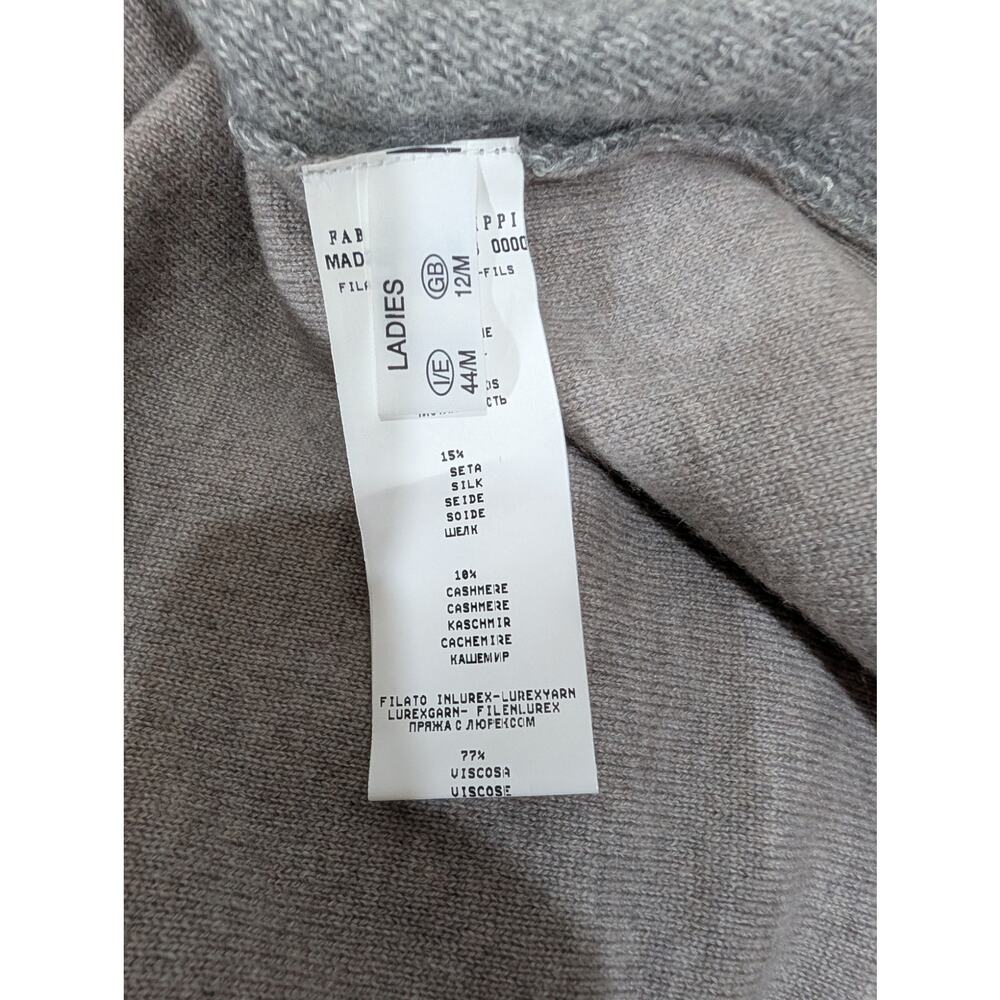 Fabiana Filippi Wool Cashmere Silk Sequin Cardigan Zip Front IT44 Small Italy - Picture 8 of 13